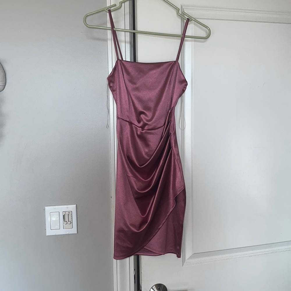 New pink satin dress